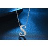 Uloveido Initial S Letter White Gold Plated Necklace Pendant for