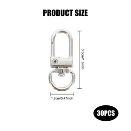 Pack of 30 Carabiner Hooks, Metal Lobster Claw Clasps, Rotating Clasps, Carabiner Buckles, Rotating Snap Ring Hook, Key Ring, Swivel Key Ring for DIY Bags, Crafts (Gold)