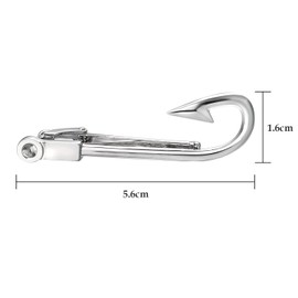 Yoursfs Tie Clip, Fishhook, Stylish, Funny, Characters, Unique Motif - Gift for Men, Brass