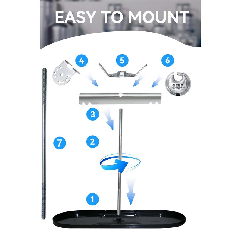RV Dual Propane Tank Mounting Rack with Locking Device for