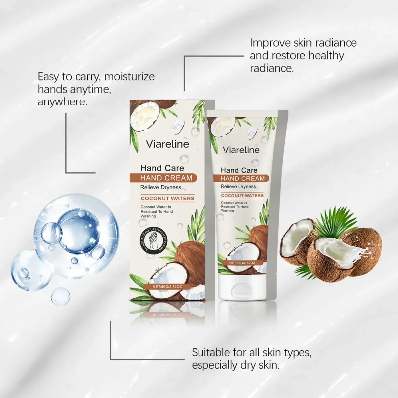 Crema De Manos De Coco Viareline Para Piel Seca En