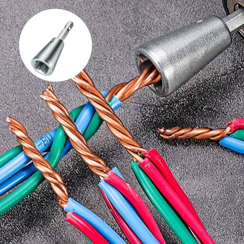 JIXINMIYUE 2PCS Wire Twister Tool for Drill and 20PCS Electrical