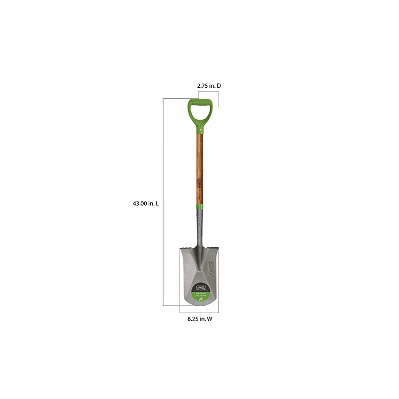 AMES 2593800 Tempered Steel Garden Spade with Hardwood Handle and