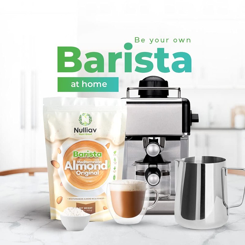 NULLIAV | Barista Mediterranean Almond Milk Powder Original 14.8 Oz.