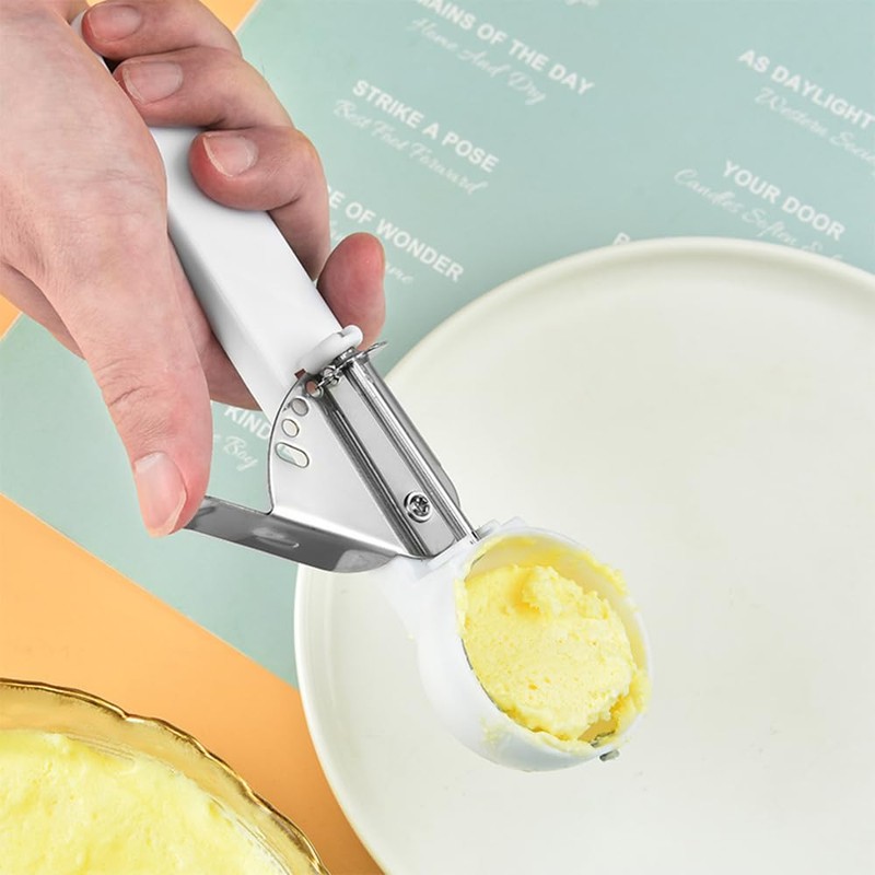2 Packs Ice Cream Scoops Easy Trigger Non-Slip Grip Rust