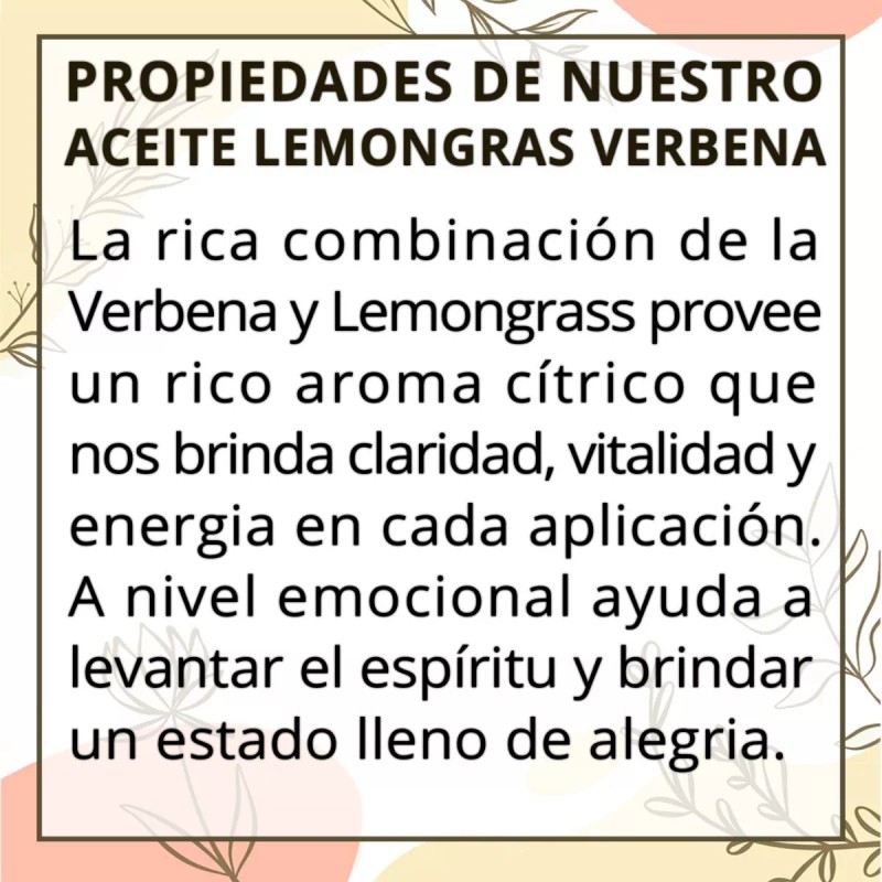 Laferv Aceite Masaje Lemongrass Verbena Riquisimo 1 L Despachador