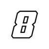 4R Quattroerre.it 13368 Racing Number 8 Moto GP, White, 10