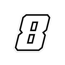 4R Quattroerre.it 13368 Racing Number 8 Moto GP, White, 10 x 10 cm