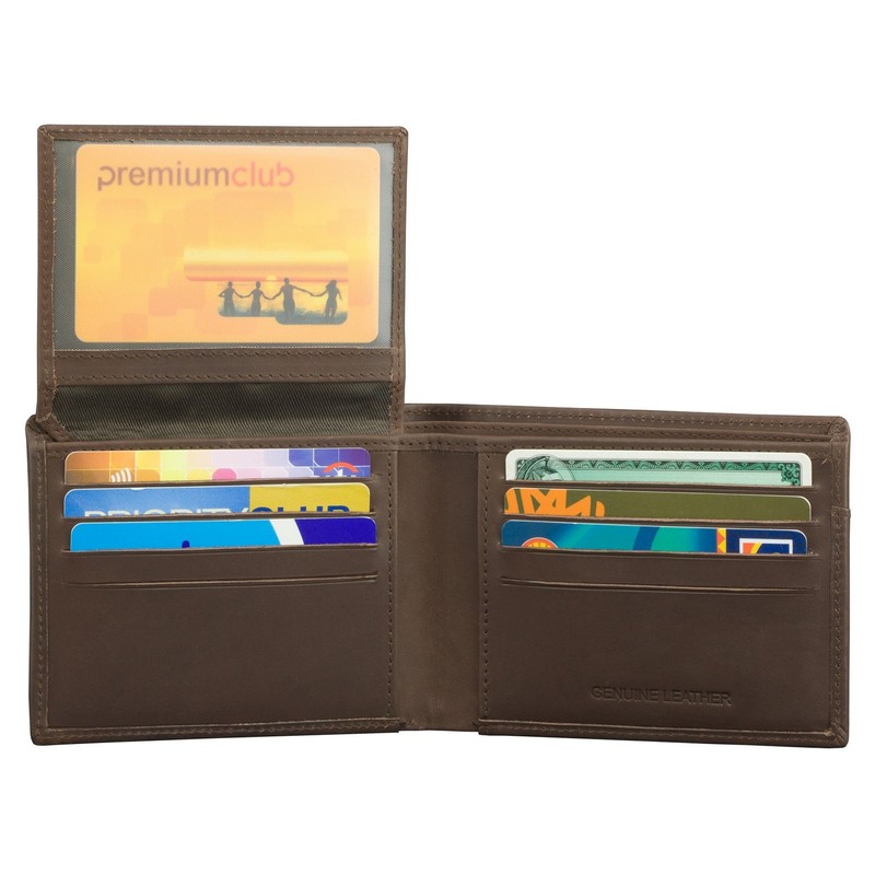 SMART RFID BLOCK - MENS HIGH QUALITY DISTRESSED HUNTER BROWN