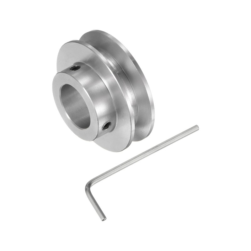 sourcing map Single Groove Pulley 16 mm Fixed Bore 40