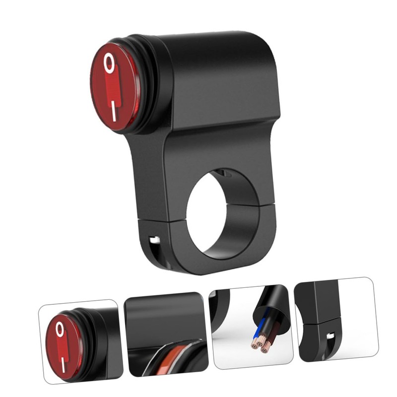 Outanaya Motorcycle Handlebar Switch for Emergency Light Control Compatible with