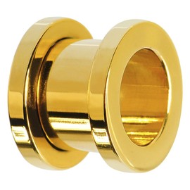 24k Gold Anodized Screw-fit Ear Tunnels (1 Pair) (00g (9.5mm)) (A/3/3/23)