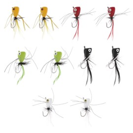 Micro Traders 10PCS Fly Fishing Popper Lures for Fly Fishing for Topwater Fishing Techniques for Bass Panfish Draw Fish’S Attention in Different Water Conditions Fishing Lure Kits
