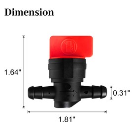 Fuel Shut Off Valve for Mower - 1/4" Fuel Cut Off Valve for Riding Lawn Mower Garden Tractor Pressure Washer Snowblower, Inline Fuel Gas Shut Off Valve Switches Tap for Small Engines, 5 Packs