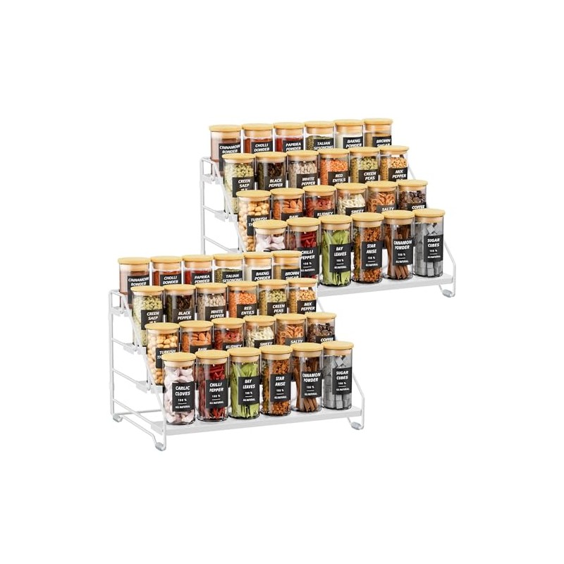 Gucass Pack of 2 4 Tier Spice Rack, Standing, Spice