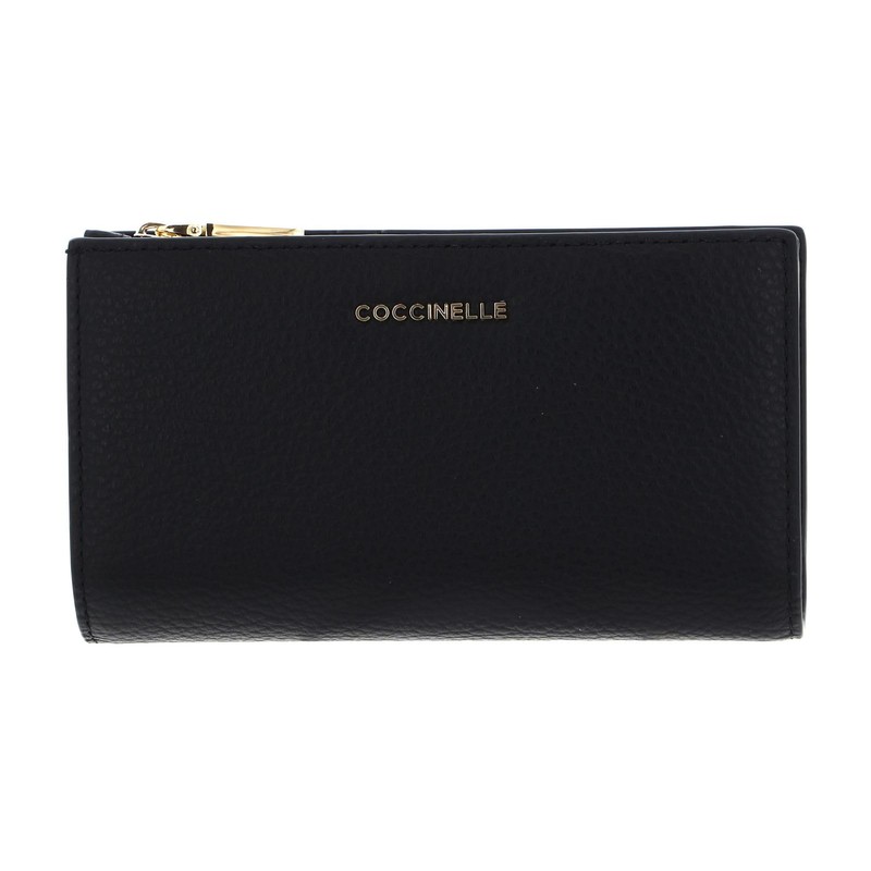 Coccinelle Metallic Soft, black, Zip Wallet