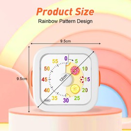 HOTUT 60 Minute Visual Timer for Kids,Visual Countdown Timer Clock Kids,Kids Desk Management Tools with Donut Pattern and Non-Ticking for Classroom,Home,Kitchen,Office