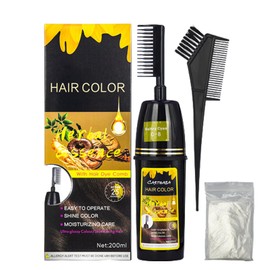 Haarfärbeshampoo, Haarfarbe Schwarz haarfärbeshampoo für Graues Haar, Haarfärbeshampoo Schwarz 3 in 1 Hair blacking shampoo