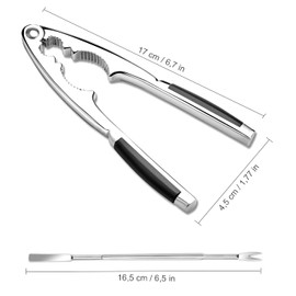 thirei Nutcracker, walnuts, die-cast zinc made of stainless steel with walnut needles, multifunctional nut opener with non-slip handle