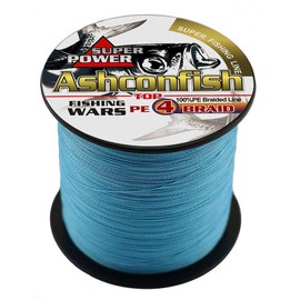 Ashconfish Braided Fishing Line- 4 Strands Super Strong PE Fishing Wire Heavy Tensile for Saltwater & Freshwater Fishing -Abrasion Resistant - Zero Stretch- 500M/547Yds 20LB Blue