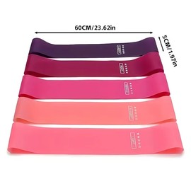 5 Pack Resistance Bands Set Natural Latex Exercise Loop Bands for Home Gym Yoga Pilates Strength Training