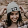 MoonWorks® Women's Beanie with Patch, Knitted Hat with Saying "Die