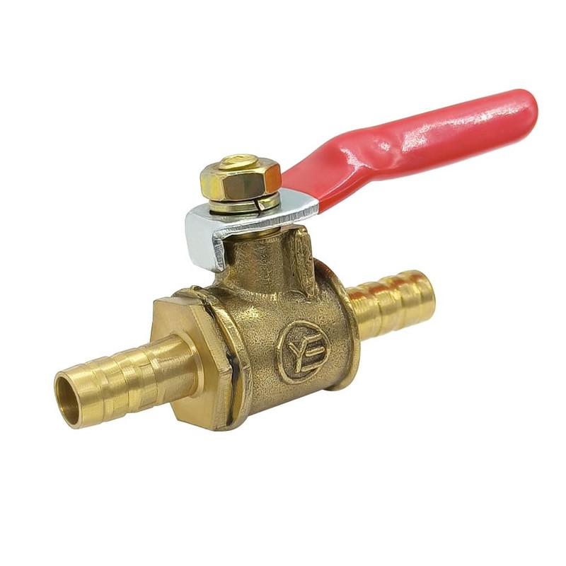 Hooshing 2PCS 1/4" Hose Barb Ball Valve Brass Shut Off