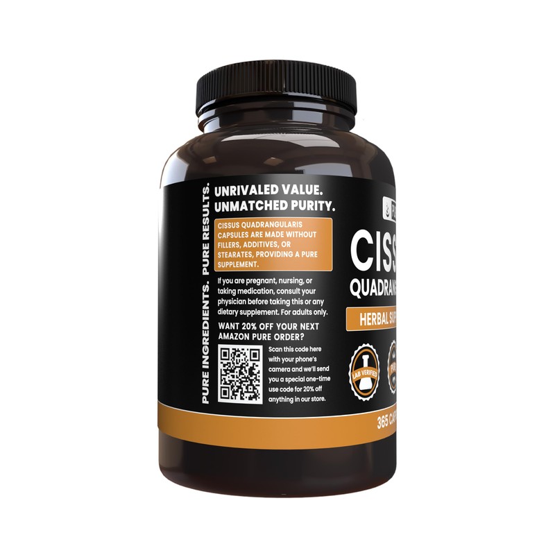 Pure Original Ingredients Cissus Quadrangularis (365 Capsules) No Magnesium Or