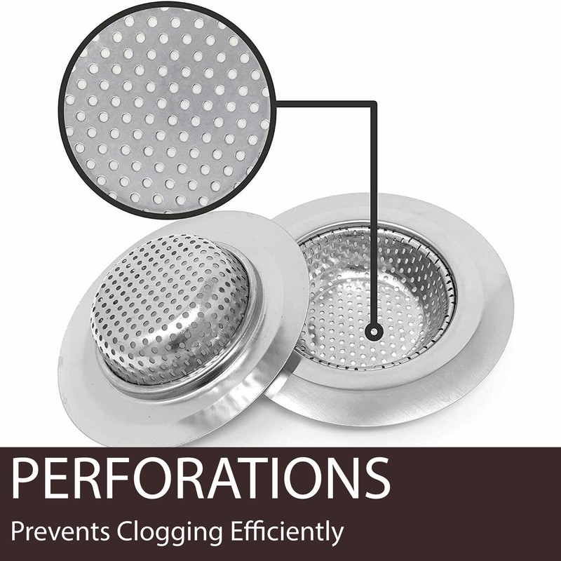 2Pcs Kitchen Sink Strainer Plug - Stainless Steel Sink Plug