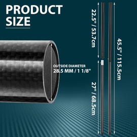 MorningRo Metal Detector Shovel Travel Carbon Handle for Scoop Shovel 45.5' Black Universal Lightweight Pole Beach Detector Sand Scoop Pole Metal Digging Tool Treasure Hunting Carbon Long Tube Rod