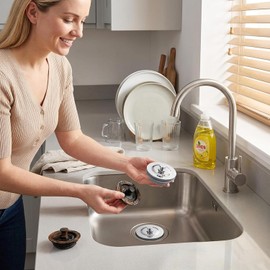 Tapón para bañera de Acero Inoxidable y Silicona con Acabado de Espejo, tapón baño Universal para bañera, se Adapta a desagües 42-44mm