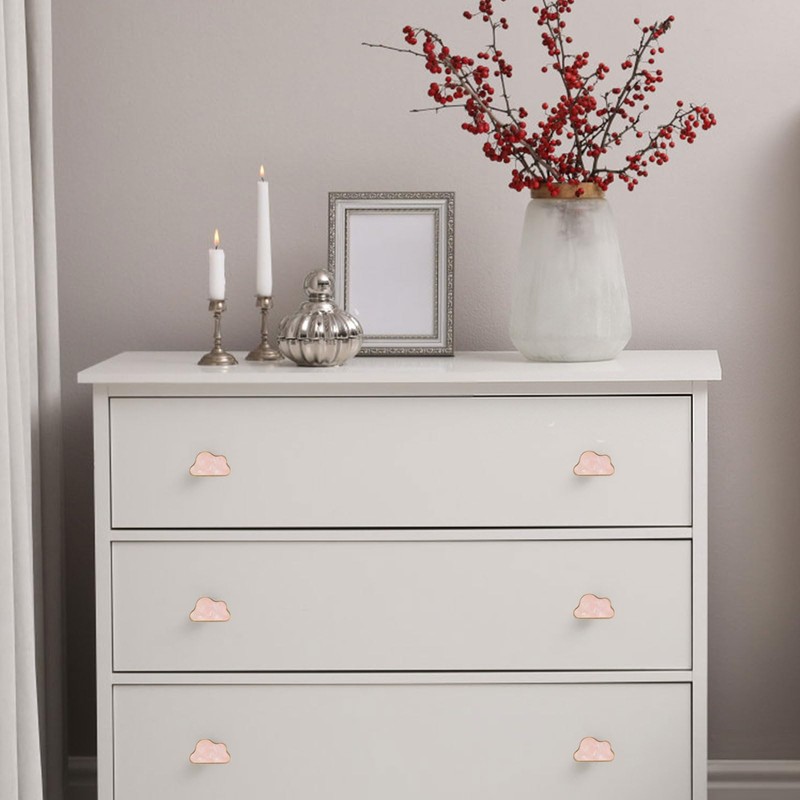 MOROBOR Decorative Pink Cloud Kitchen Cabinet Knobs, 6 Pack Creative