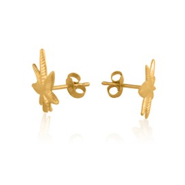 Ritastephens 14k Real Yellow Gold Weed Pot Leaf Post Stud Earrings 10mm Small