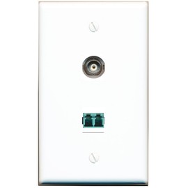 RiteAV BNC LC 10GB Fiber Duplex Wall Plate Flat/Solid [White]