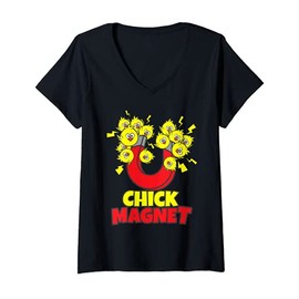 Womens Men's Funny Easter Boys Chick Magnet Yellow Chicks Dig Me V-Neck T-Shirt