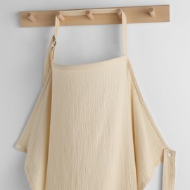 Yoofoss Muslin Nursing Cover for Breastfeeding, 100% Cotton Breastfeeding Cover with Arch Neckline, Soft Breathable Privacy Nursing Covers for Women, Multi-use Breastfeeding Essentials-Apricot