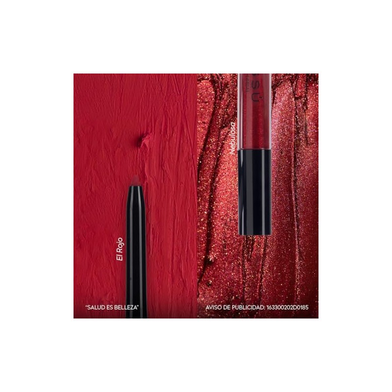 Kit Brillo Labial con Glitter y Delineador Retráctil (8 pzas)