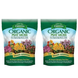 Espoma Organic Peat Moss; All-Natural Horticultural Grade Sphagnum Peat Moss Approved for Organic Gardening. Helps Improve Aeration & Moisture Retention. Promotes Root Growth – Pack of Two