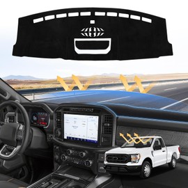 Sunsdrew F150 Dash Cover for 2021 2022 2023 2024 Ford F150 Dashboard Cover Mat for F150 Accessories Suede Dash Mat F150 Sun Shade F150 Dash Board Protector Dash Cover Mat No Glare