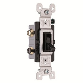 Legrand Pass & Seymour 663BKG Trademaster 15 Amp 3-Way Toggle Light Switch, Residential Grade, Black (1 Count)