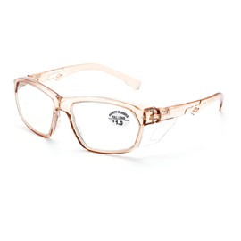 ProtectX Stylish Anti-Fog & Scratch-Resistant Safety Glasses With Readers, UV Protection Goggles, Anti-Impact Lightweight Glasses for Men＆Women Cold Brew Cold Brew Reading 1.0