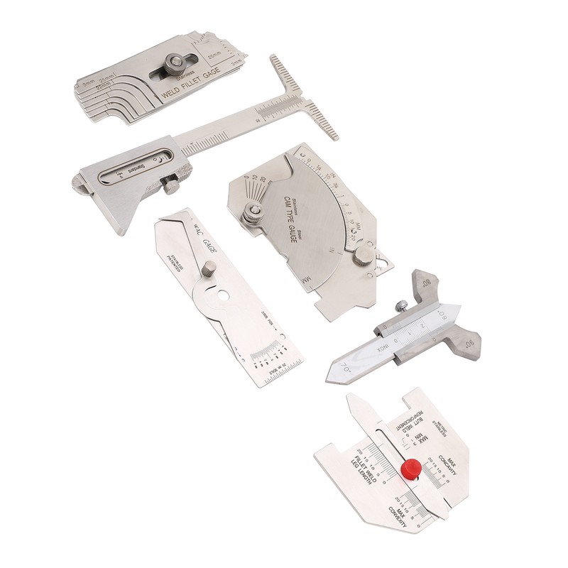 6Pcs Weld Gauge Set Fillet Include Hi Lo Gauge Porosity