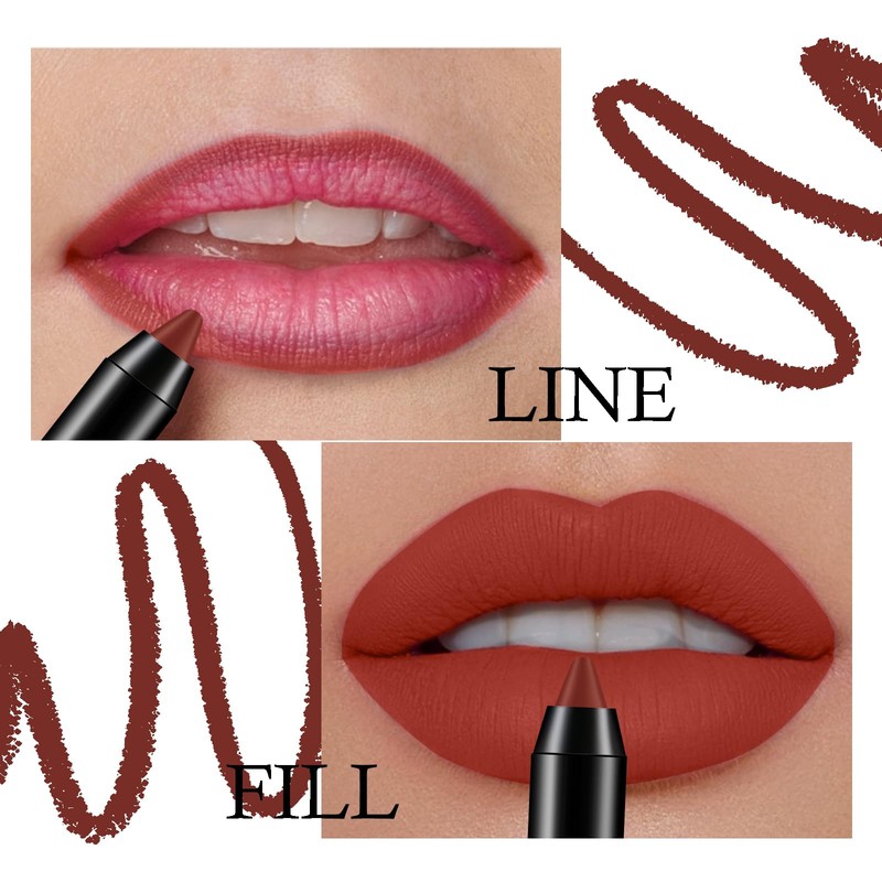 Matte Lip Crayon Lipstik Pencil Velvety Creamy Lip Liner Full