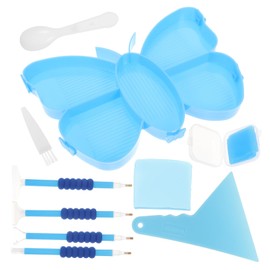 Operitacx 1 Set Drehdiamant Scheiben Set Strasssteine Diamant Kunst Malerei Trägergel Diamant Kunst Sortierschaumschale Quadratbohrer Perlenbrett Diamanten Set Kunststoff Himmelblau