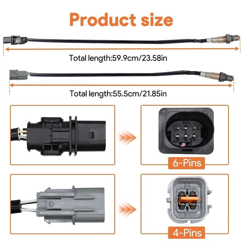 2PCS Upstream & Downstream Oxygen Sensor Compatible with Hyundai Accent
