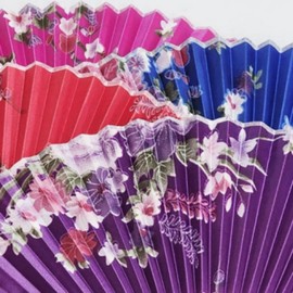 Elegant Folding Bamboo Flower Fan - Ideal Souvenir Gift Traditional 5ea