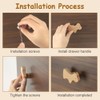 Aolso Wooden Cabinet Knobs, 12PCS Animal Shape Furniture Pull Handle