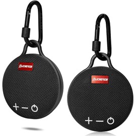 UrbanX Audience Series IPX7 Bluetooth Waterproof Speaker with Clip, 20H Playtime, Compact Speaker with Big Sound, Punchy Bass, Wireless for One Vision & Beach, Pool, Boat, Biking Black 2 Pack
