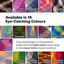 Utopia Crafts Cuddle Ombre Super Chunky Chenille Soft Yarn for Knitting and Crochet 2X 100g (Cappucino Blend)