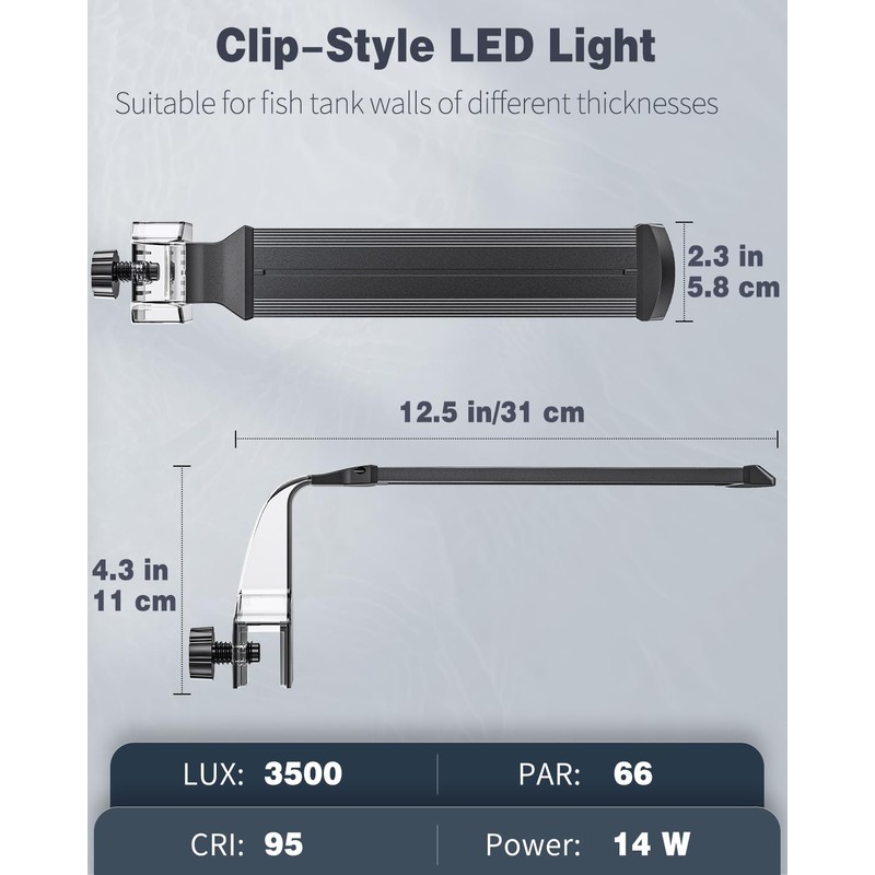 Pawfly Aquarium LED Light 24/7 Fish Tank Light with Full